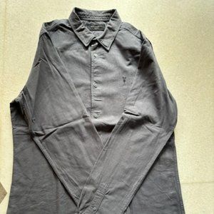 Allsaints Men's Shirt - Dark Grey; Medium, Barely used